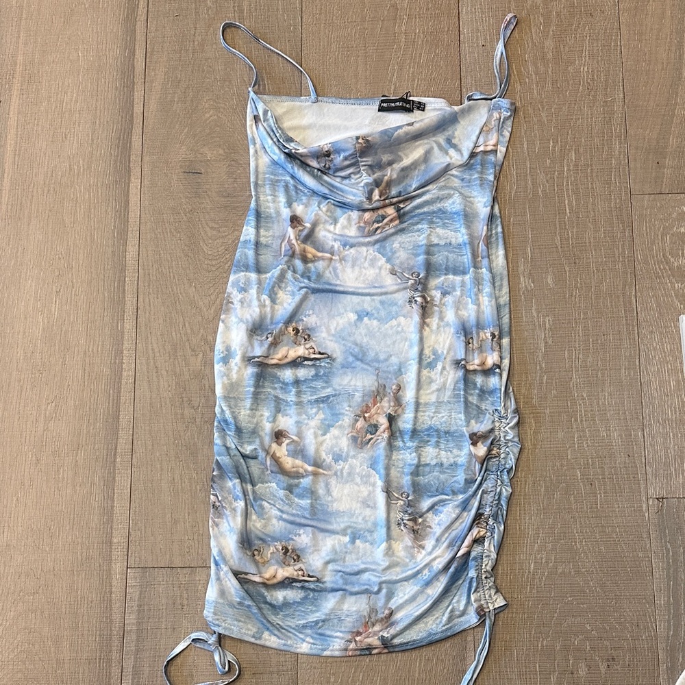 PrettyLittleThing Sky Print Dress